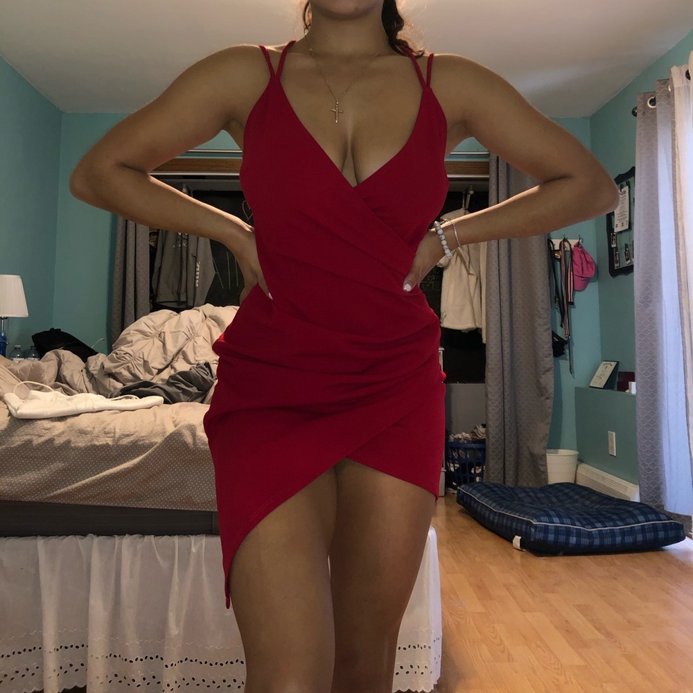 Stunning Red Asymmetrical Windsor Dress